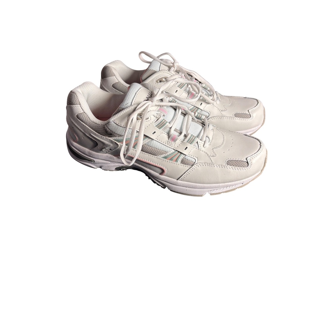 Vionic Womens 23WALK Sneakers 13 White Grey Pink Leather Mesh Athletic